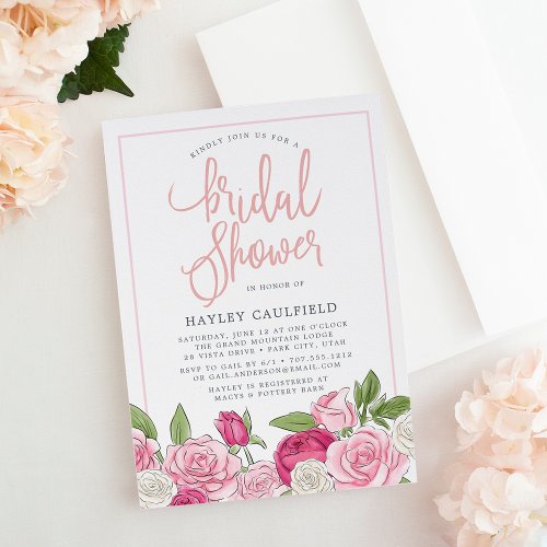 Rose Garden  Bridal Shower Invitation