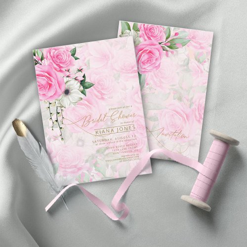 Rose Garden Bridal Shower Pink ID764 Invitation