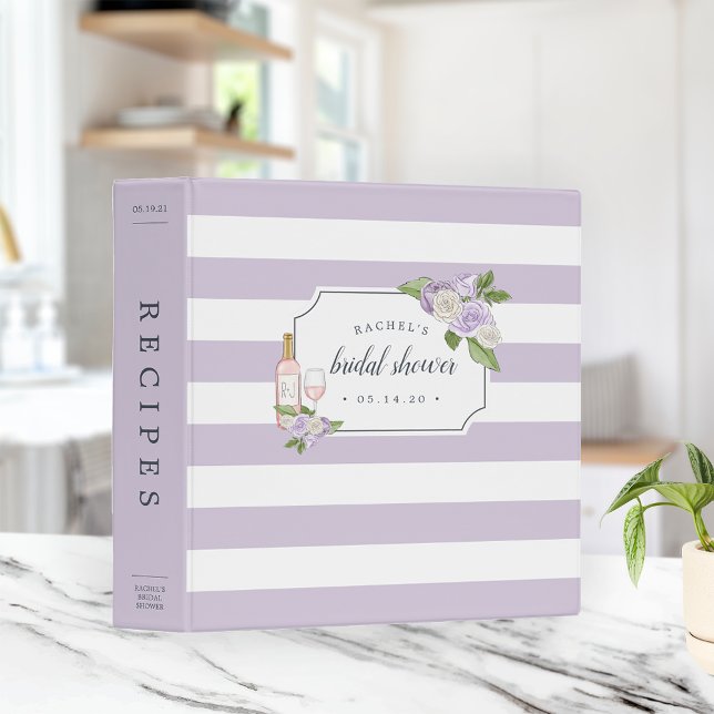 Rosé Garden Bridal Shower Recipe 3 Ring Binder (Creator Uploaded)