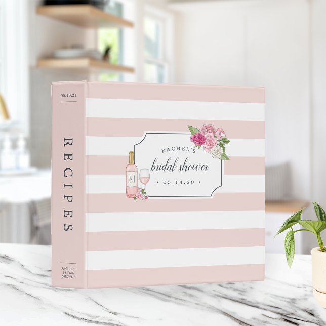 Rosé Garden Bridal Shower Recipe 3 Ring Binder (Creator Uploaded)