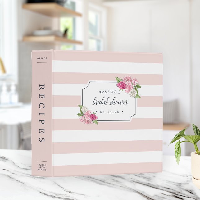 Rosé Garden Bridal Shower Recipe 3 Ring Binder (Creator Uploaded)
