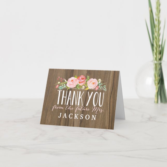 Rose Garden | Bridal Shower Thank You Card (Front)
