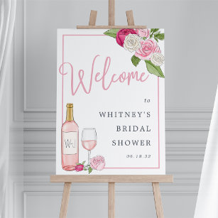 Rosé Garden   Bridal Shower Welcome Sign