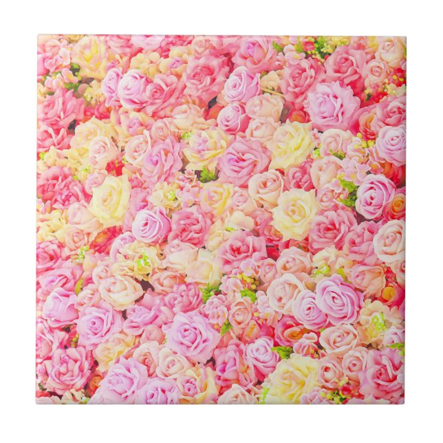 Rose garden ceramic tile (Front)