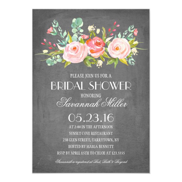 Rose Garden Chalkboard | Bridal Shower Invitation