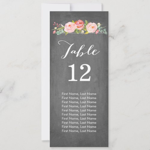 Rose Garden Chalkboard Individual Table Cards