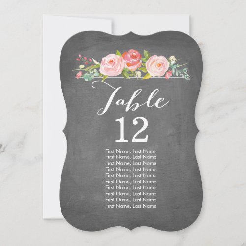 Rose Garden Chalkboard Individual Table Cards