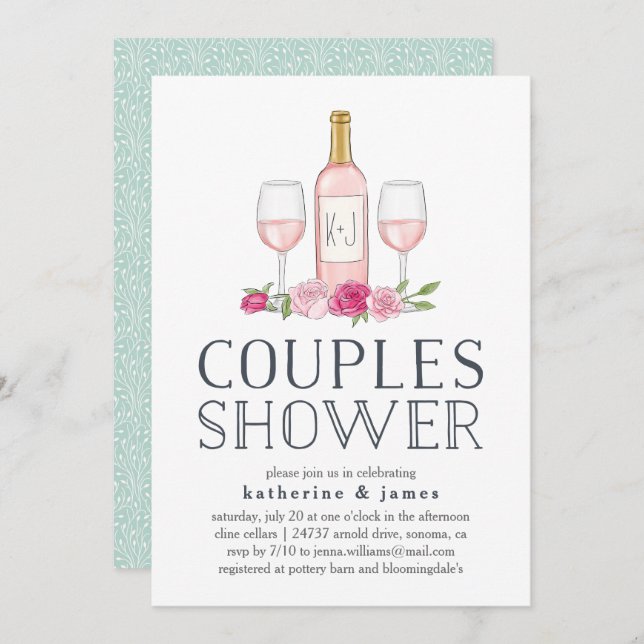 Rosé Garden | Couples Shower Invitation (Front/Back)