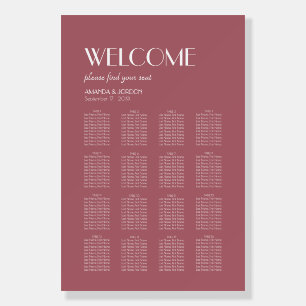 Rose Garden Dark Rose Seating Chart Welcome Sign