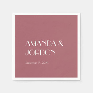 Rose Garden | Dark Rose Wedding Cocktail Napkin