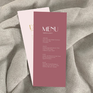 Rose Garden | Dark Rose Wedding dinner drink menu
