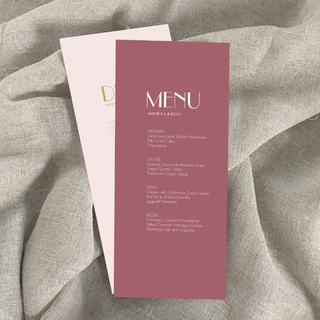 Rose Garden | Dark Rose Wedding dinner drink menu (Creator Uploaded)