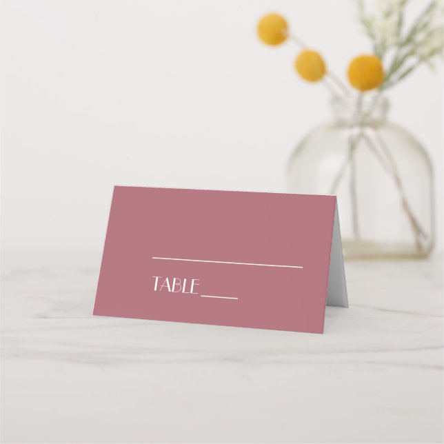 Rose Garden | Dark Rose Wedding Place Card Tent (Front)