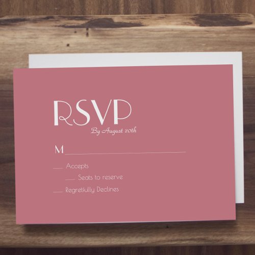 Rose Garden  Dark Rose Wedding RSVP Card