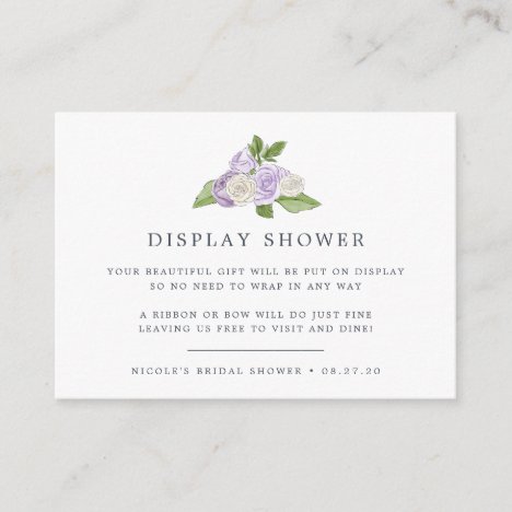 Ros&#233; Garden Display Shower Card | Lilac
