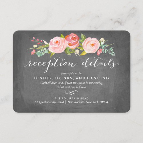 Rose Garden Double_Sided Accommodation Reception Enclosure Card