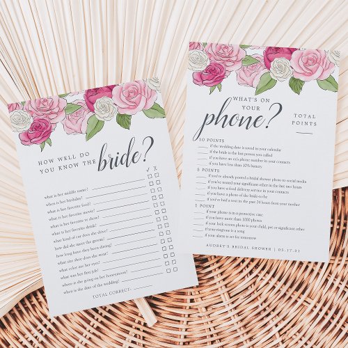 Ros Garden Double_Sided Bridal Shower Game