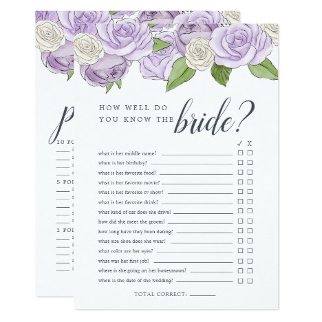 Ros&#233; Garden Double-Sided Bridal Shower Game Invitation