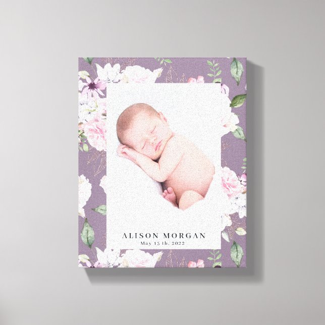 rose garden elegant floral photo baby canvas print (Front)