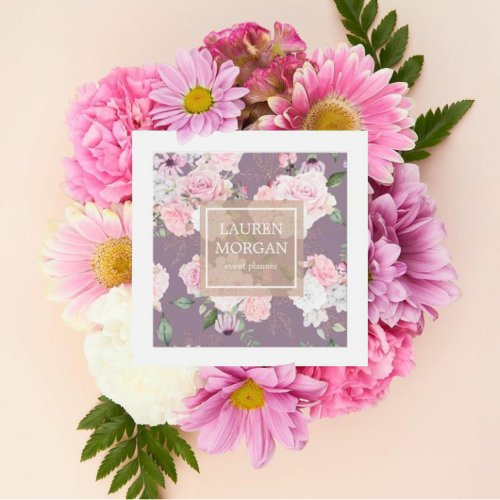 Rose Garden Elegant Floral Square Business Card