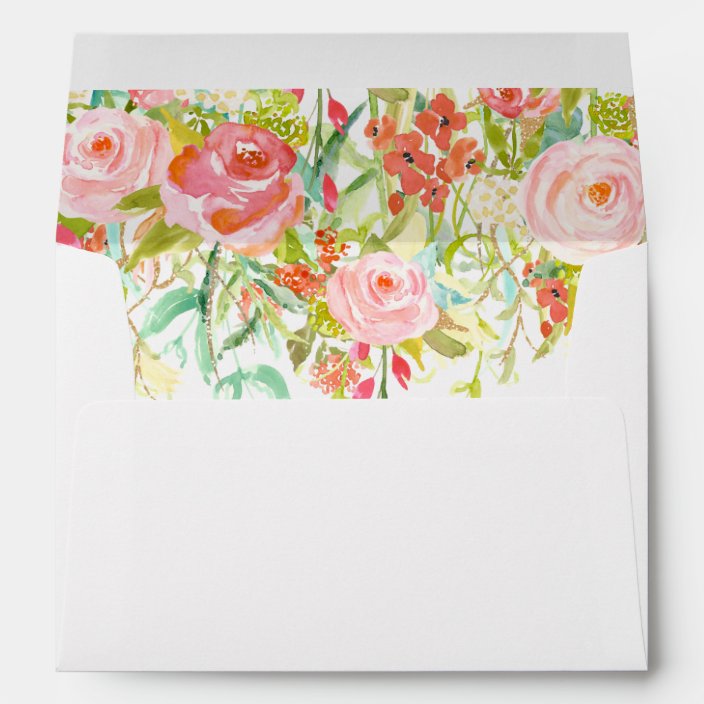 Rose Garden Envelope With Floral Liner Zazzle