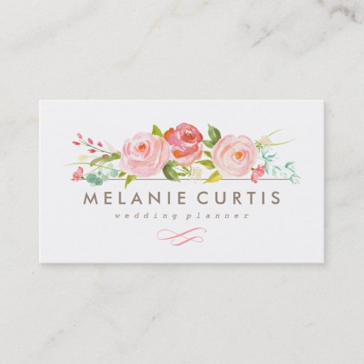 Customizable Rose Garden Floral Business Card