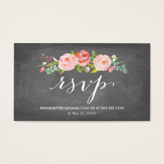 Wedding Rsvp Business Cards Templates Zazzle Rose Garden Fl Chalkboard Wedding Email Rsvp Business Card