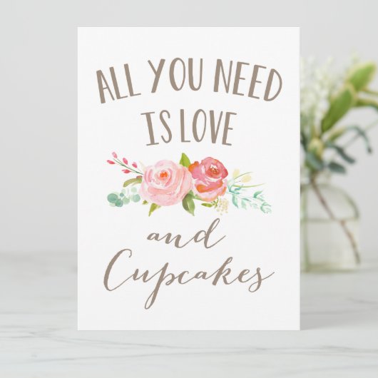 Rose Garden Floral Love and Cupcakes (Standing Front)