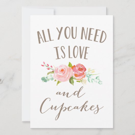 Rose Garden Floral Love and Cupcakes (Front)