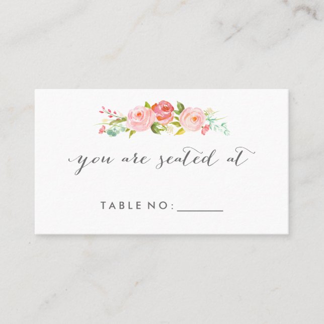 Rose Garden Floral Place Cards Double-Sided (Front)