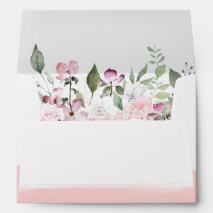 Rose Garden floral pre-addressed wedding envelope