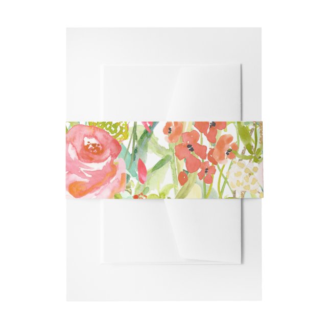 Rose Garden Floral Wedding Belly Band (Front Example)