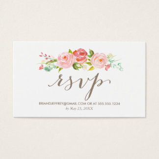 Wedding Rsvp Business Cards Templates Zazzle Rose Garden Fl Wedding Email Rsvp Business Card