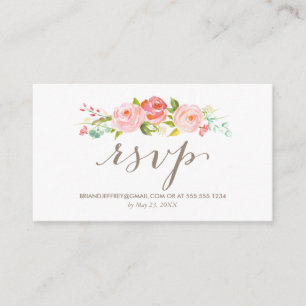 Rose Garden Floral Wedding Email RSVP Enclosure Card