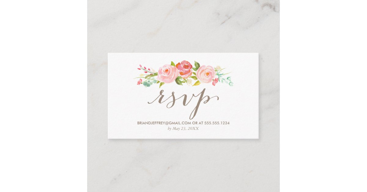 Rose Garden Floral Wedding Email RSVP Enclosure Card | Zazzle.com