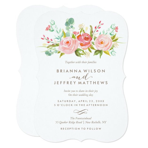 Rose Garden Floral Wedding Invitation