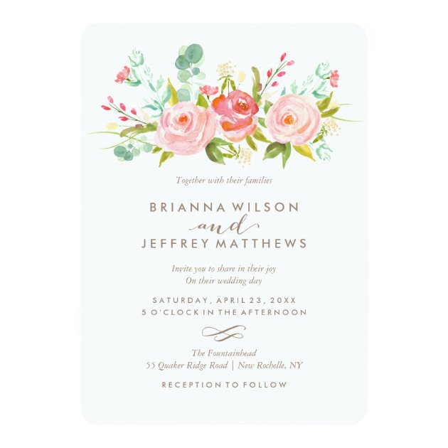 Rose Garden Floral Wedding Invitation