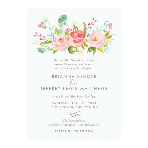 Rose Garden Floral Wedding Invitation