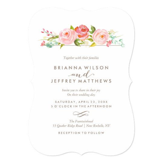 Rose Garden Floral Wedding Invitation | Zazzle