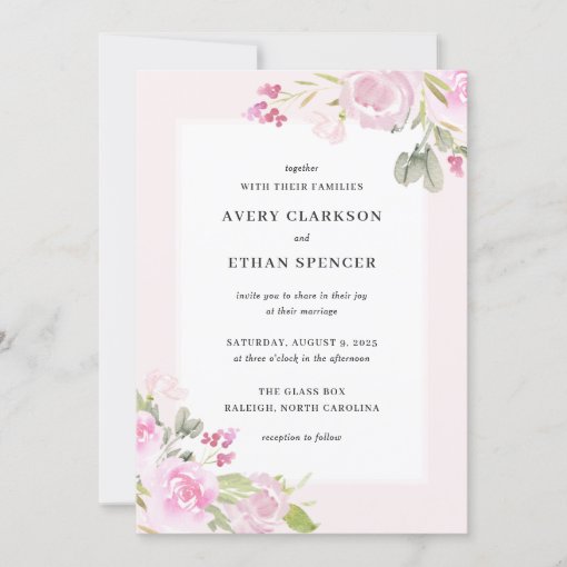 Rose Garden Floral Wedding Invitation ROS | Zazzle