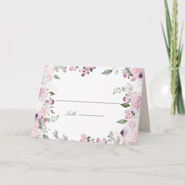 rose garden Floral Wedding Place Card (Front)