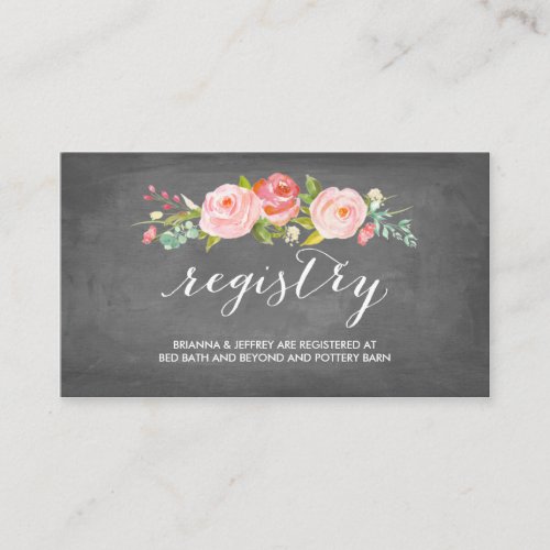 Rose Garden Floral Wedding Registry Card