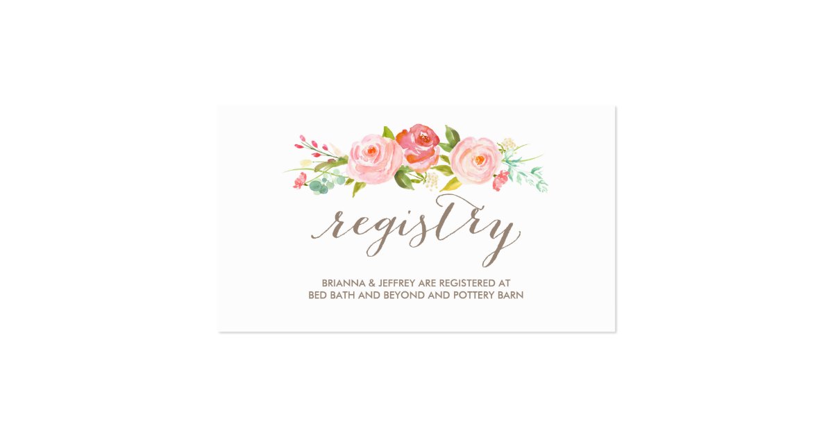 Rose Garden Floral Wedding Registry Card | Zazzle