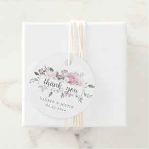 Rose Garden floral Wedding Thank You Tags