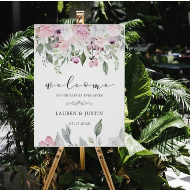 Rose Garden Floral Wedding Welcome Poster (Creator Uploaded)