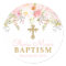 Rose Garden Girl Baptism Favor Tag Stickers