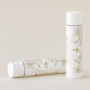 Rose Garden Girl Baptism Lip Balm Favors