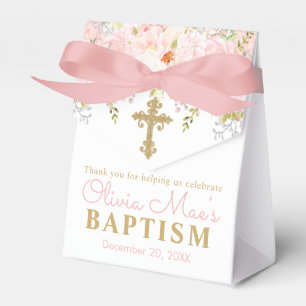 Rose Garden Girl Baptism Personalized Favor Boxes