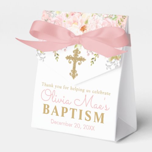 Rose Garden Girl Baptism Personalized  Favor Boxes