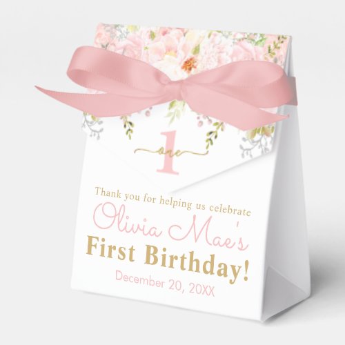 Rose Garden Girl First Birthday Personalized Favor Boxes